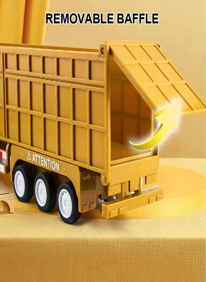 SNACKTANT Remote Control Dump Toy for Kids - 17.3" RC Semi Truck with 2 Batteries, 1:32 Construction Vehicles with Lights & Building Blocks Excavator Toy, Engineering Tractor Toy for 3 4 5 Years Boys Girls - Image 2